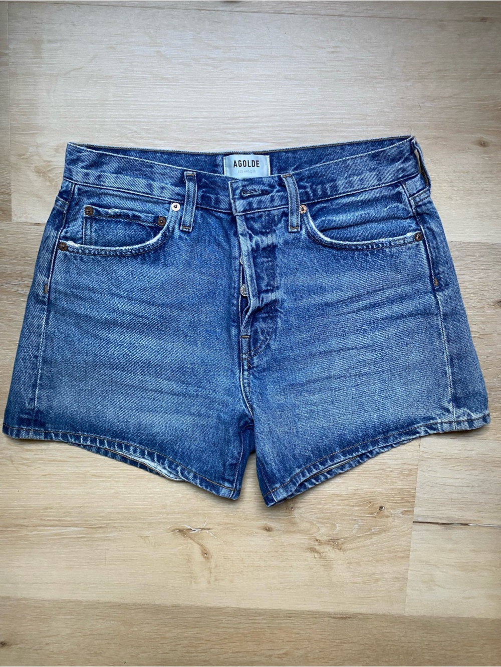 Agolde Riley super High-Rise Denim Shorts (Outsider)
